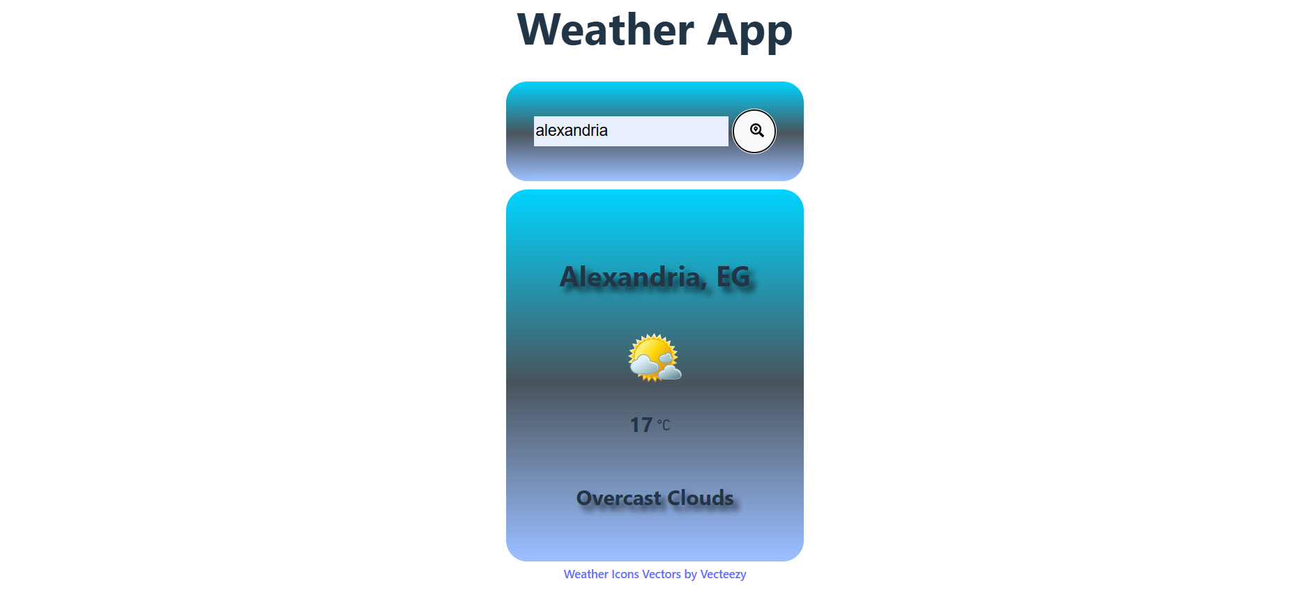 Weather App project screenshot